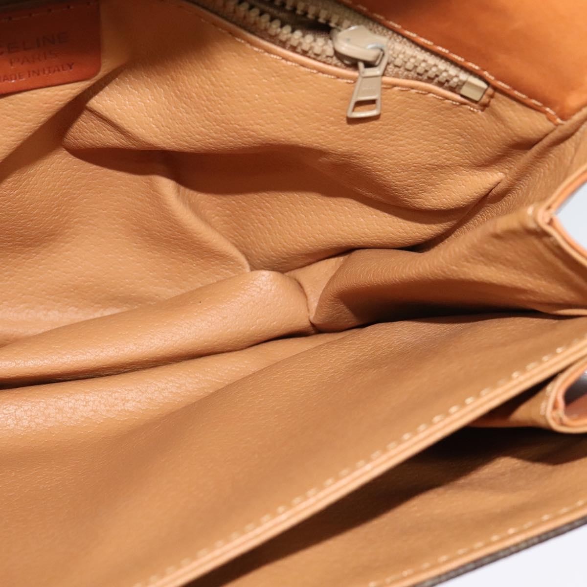 Celine Vintage Macadam Shoulder Bag Canvas And Leather Brown Canvas Shoulder Bag Bag (Pre-Owned)