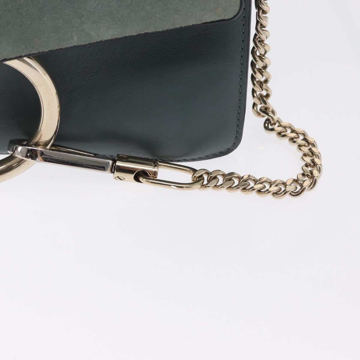 Chloe Faye Shoulder Bag Leather And Suede Green Leather Shoulder Bag Bag (Pre-Owned)
