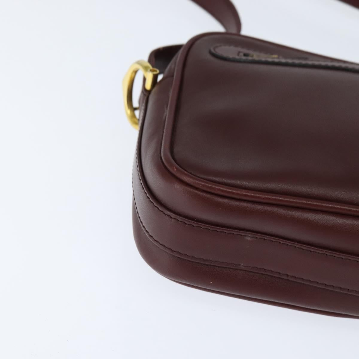 Cartier Must De Cartier Shoulder Bag Leather Burgundy Leather Shoulder Bag Bag (Pre-Owned)