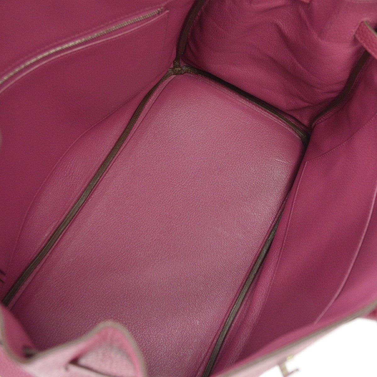 Hermes Birkin Handbag Pink Togo With Palladium Hardware Blue Leather Handbag (Pre-Owned)