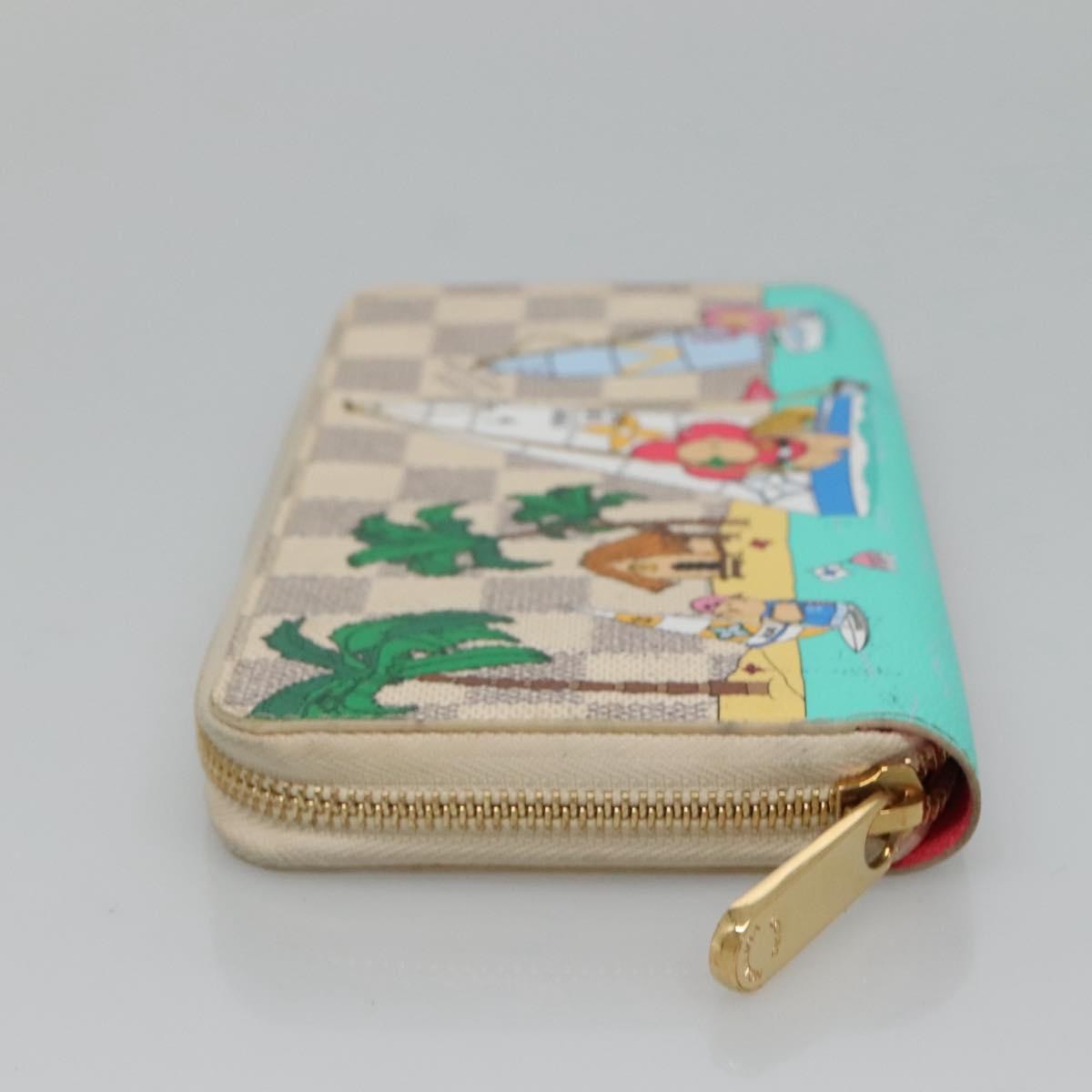 Louis Vuitton Porte-Monnaie Zippy Wallet Damier Azur Vivienne White Canvas Wallets Accessory (Pre-Owned)