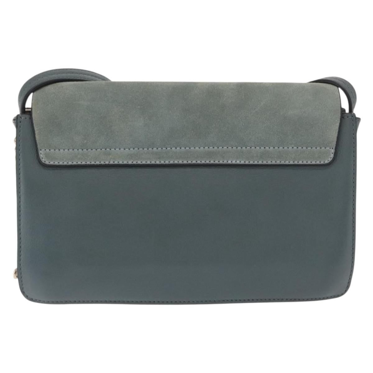 Chloe Faye Shoulder Bag Leather And Suede Green Leather Shoulder Bag Bag (Pre-Owned)