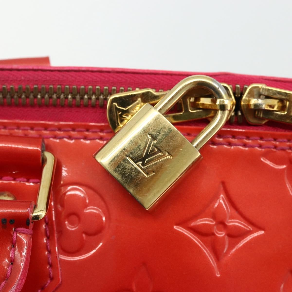 Louis Vuitton Alma Handbag Monogram Vernis Red Patent_Leather Handbag (Pre-Owned)