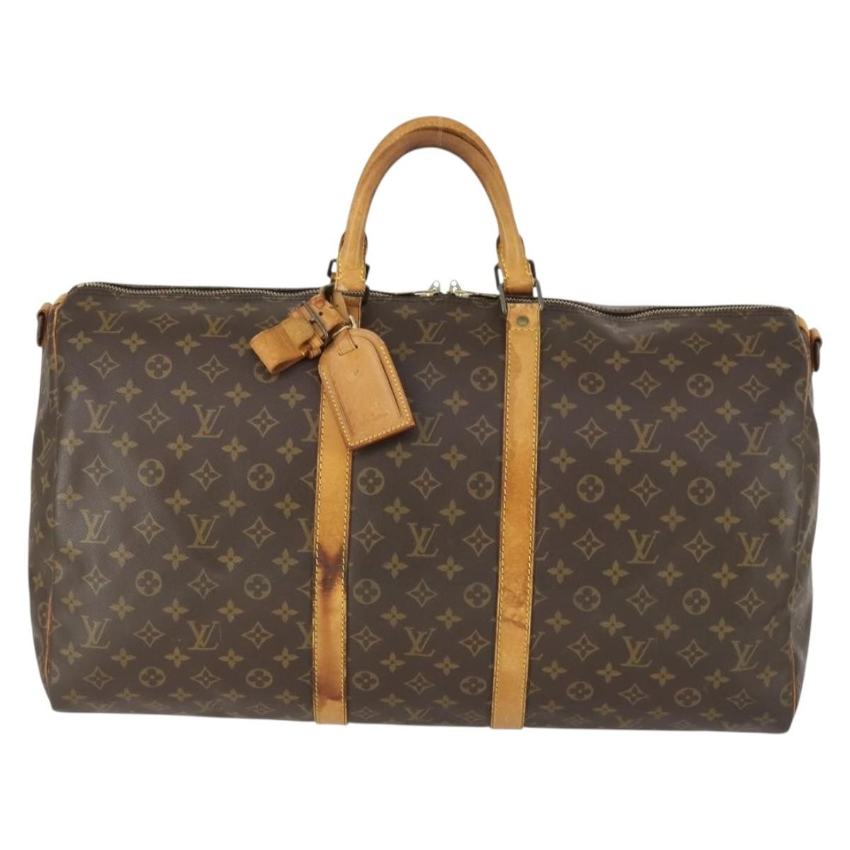 Louis Vuitton Keepall Bag Monogram Canvas Brown Canvas Travel Bag Bag (Pre-Owned)