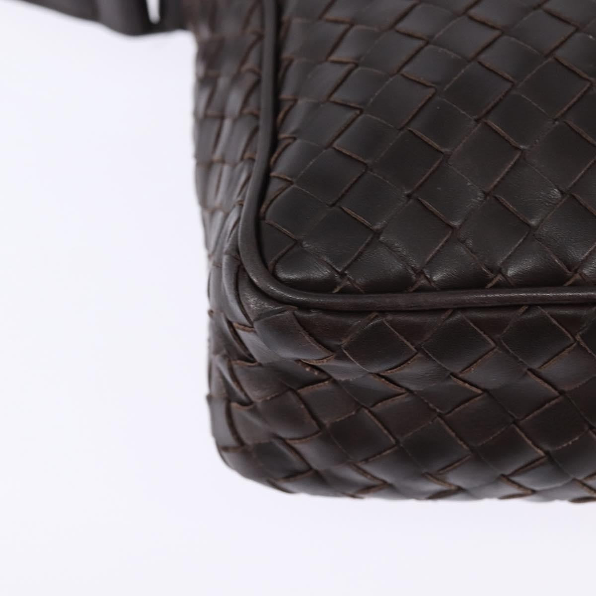 Bottega Veneta Front Pocket Messenger Bag Intrecciato Nappa Brown Leather Bag (Pre-Owned)