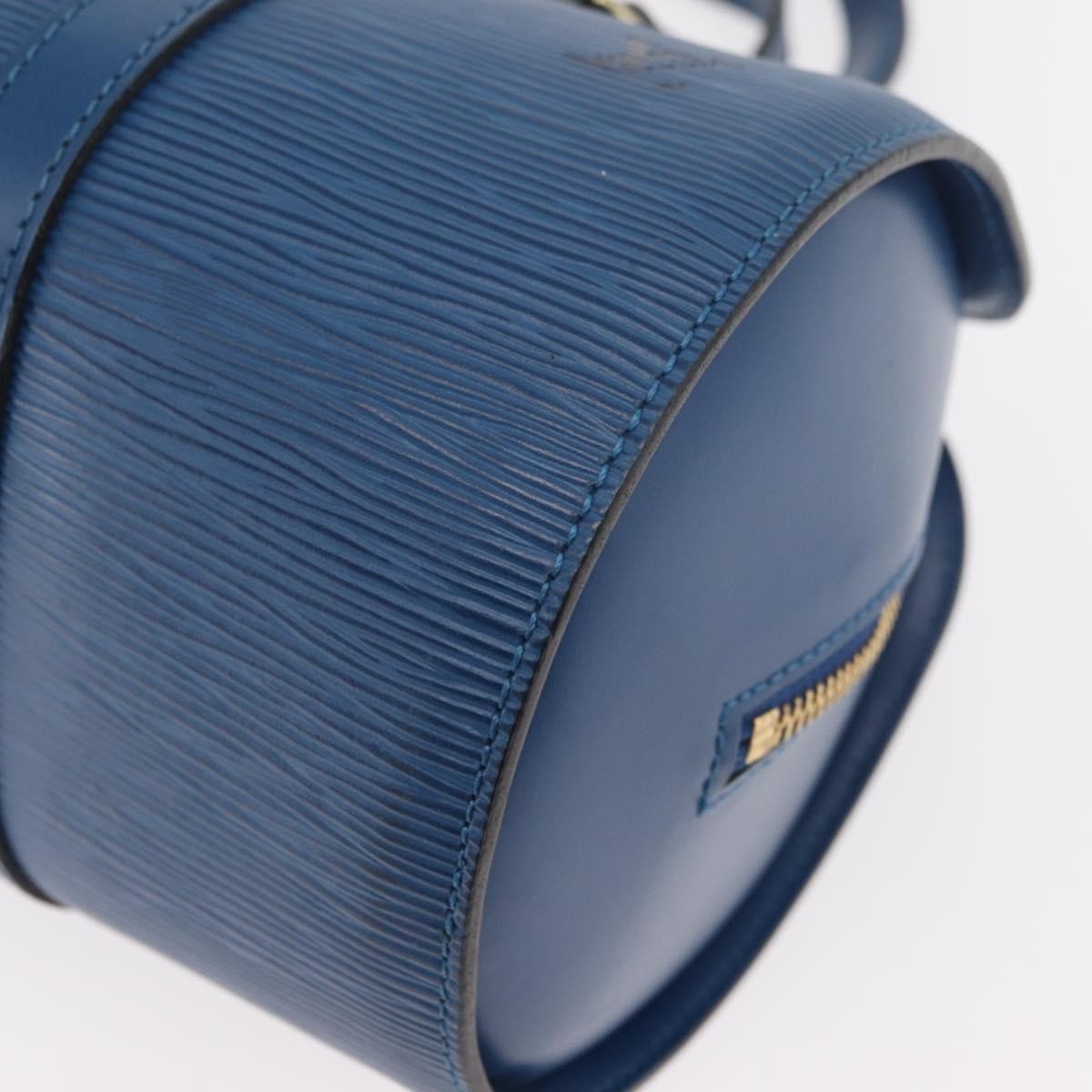 Louis Vuitton Soufflot Handbag Epi Leather Blue Leather Handbag (Pre-Owned)