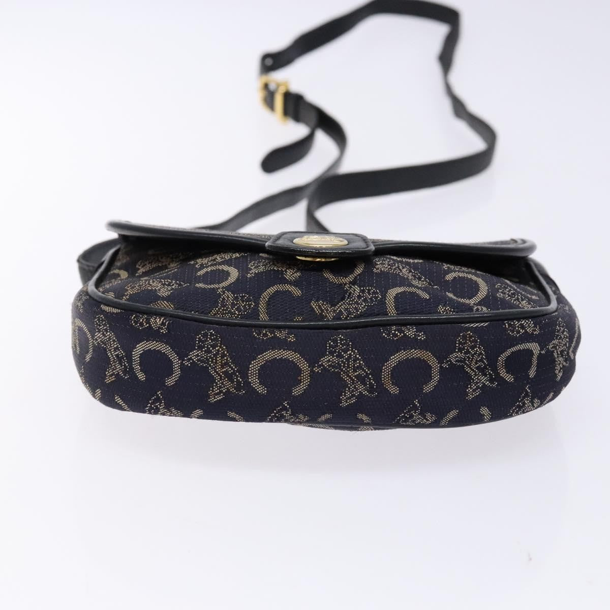 Celine C Sulky Shoulder Bag Canvas And Leather Navy Canvas Shoulder Bag Bag (Pre-Owned)