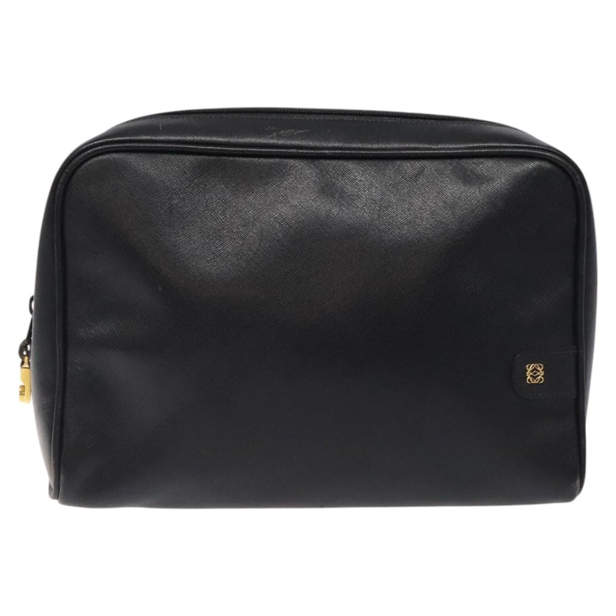 Loewe Anagram Clutch Bag Leather Black Leather Clutche & Pouche Bag (Pre-Owned)