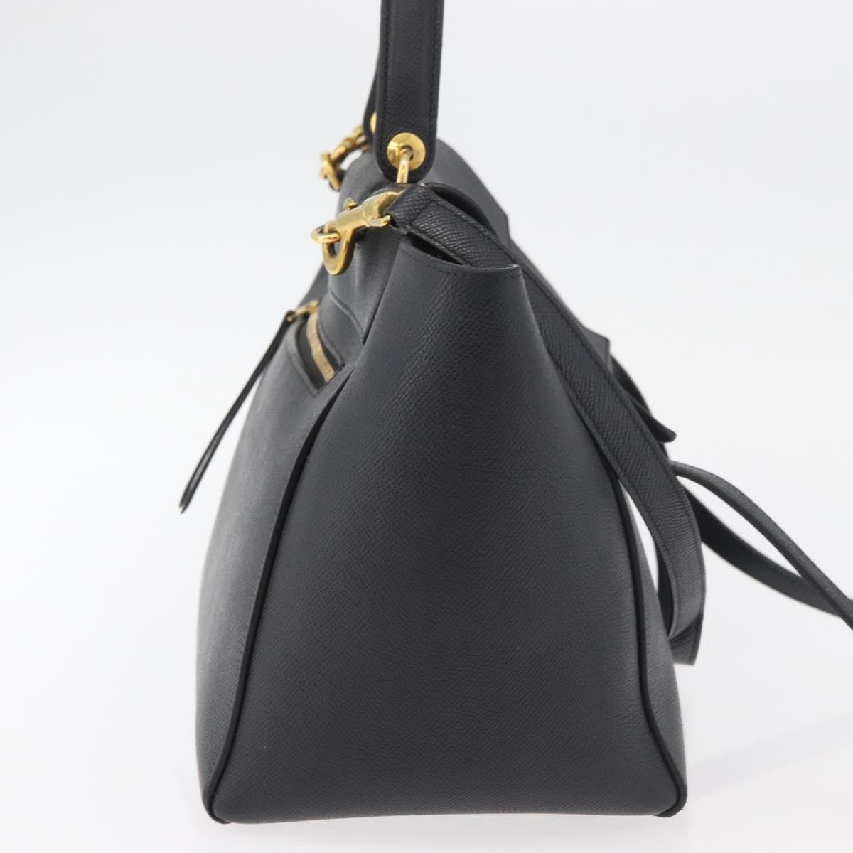 Celine Belt Bag Textured Leather Black Leather Handbag (Pre-Owned)