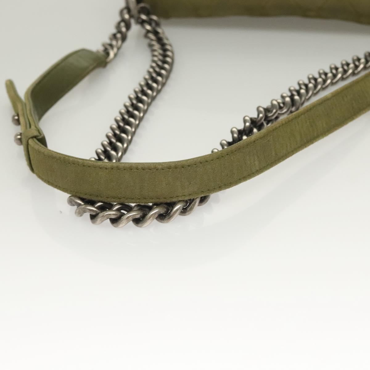 Chanel Celtic Boy Flap Bag Suede Green Suede Shoulder Bag Bag (Pre-Owned)