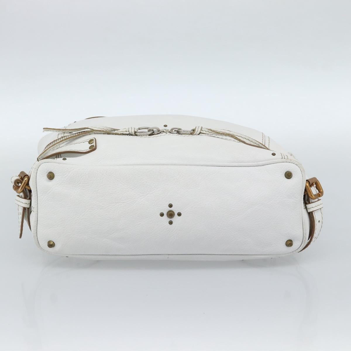 Chloe Paddington Lock Tote Leather White_Gold Leather Tote Bag Bag (Pre-Owned)