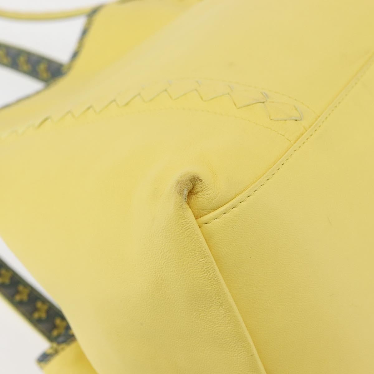Bottega Veneta A-Shape Tote Leather With Intrecciato Detail Yellow Leather Shoulder Bag Bag (Pre-Owned)