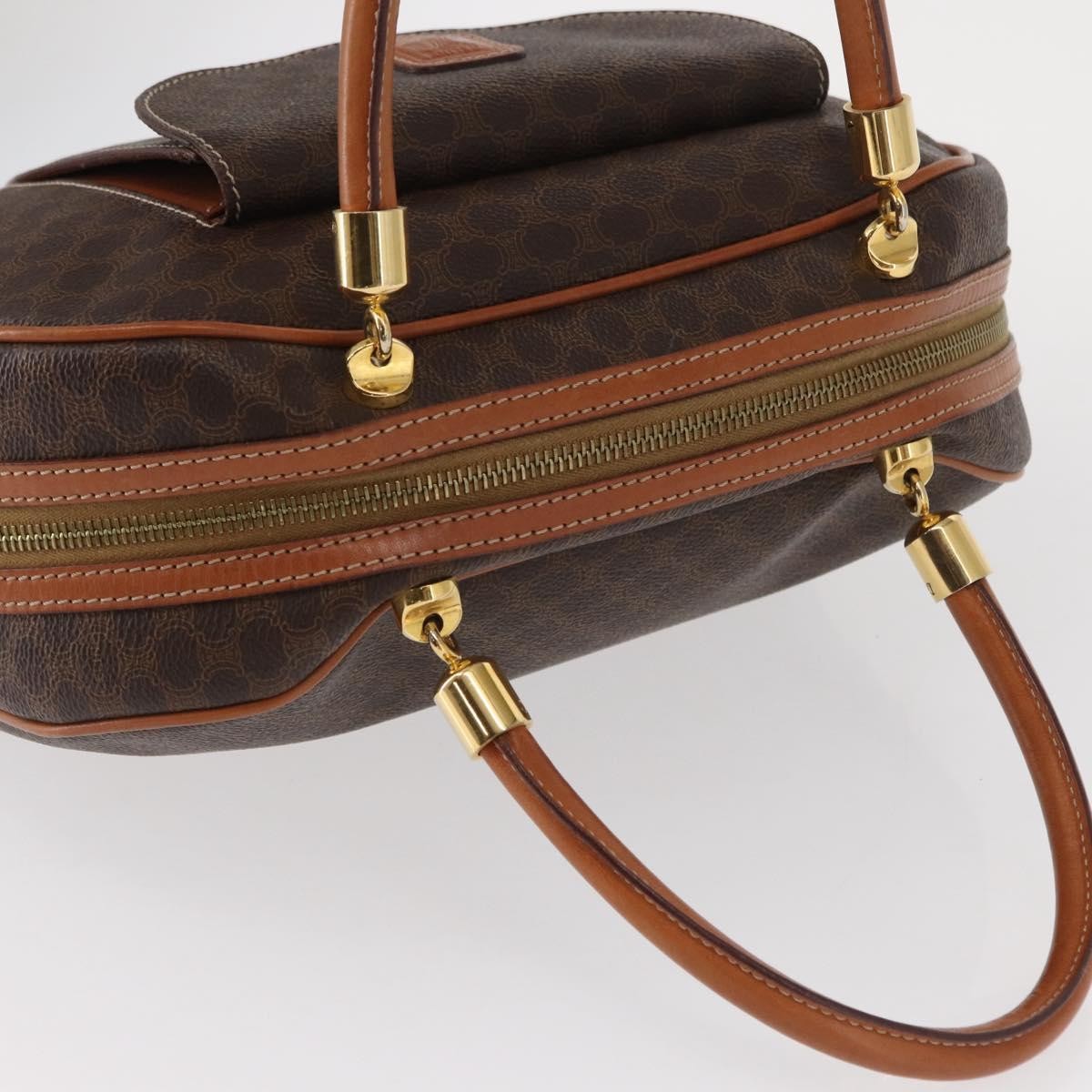 Celine Vintage Macadam Handbag Canvas And Leather Brown Canvas Handbag (Pre-Owned)