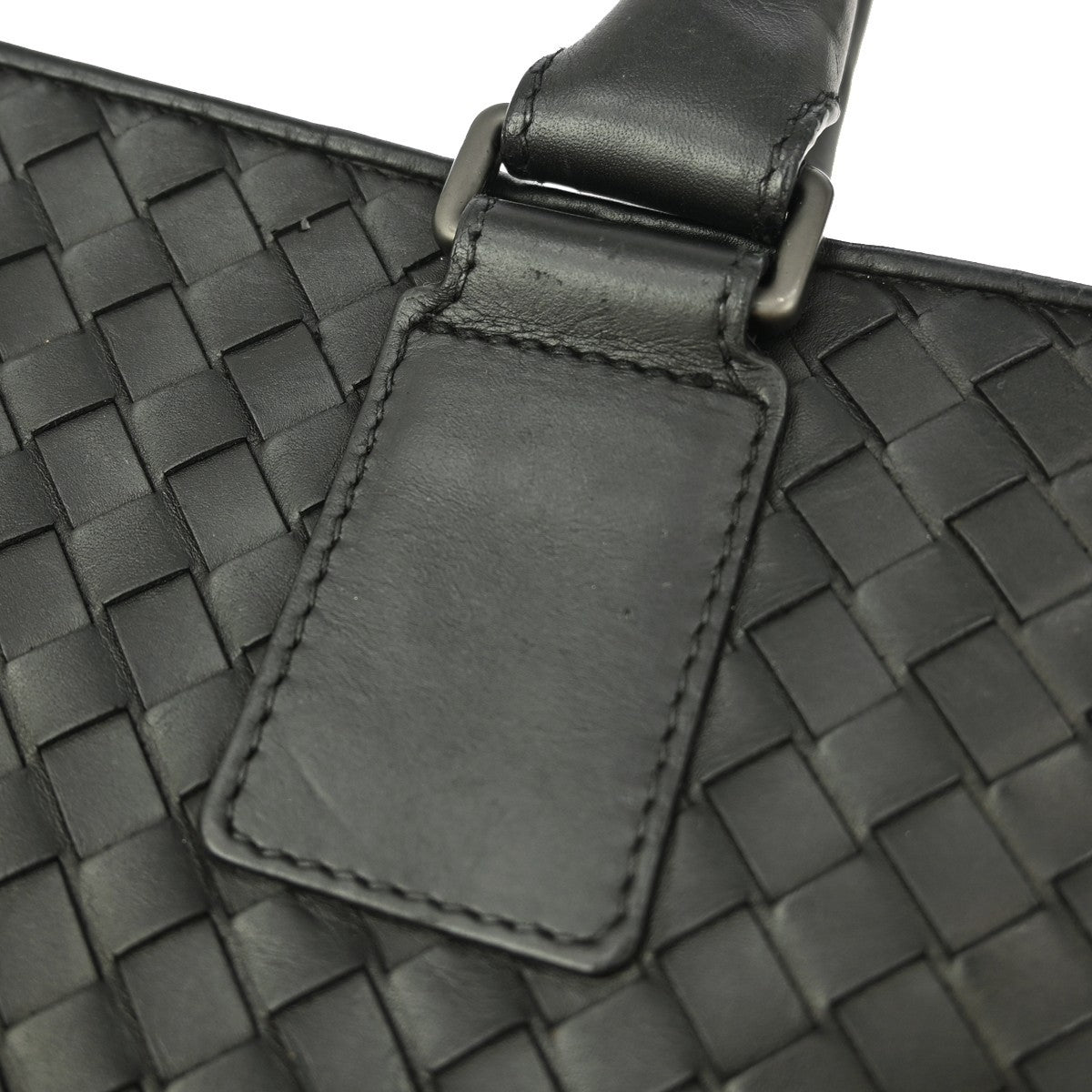 Bottega Veneta Top Zip Briefcase Intrecciato Nappa Black Leather Briefcase Bag (Pre-Owned)