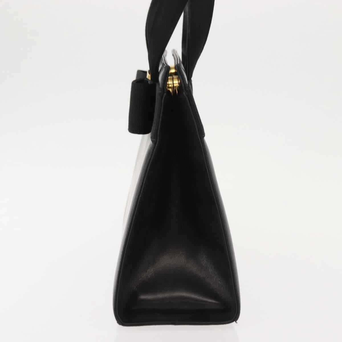 Salvatore Ferragamo Vala Handbag Leather Black Leather Handbag (Pre-Owned)