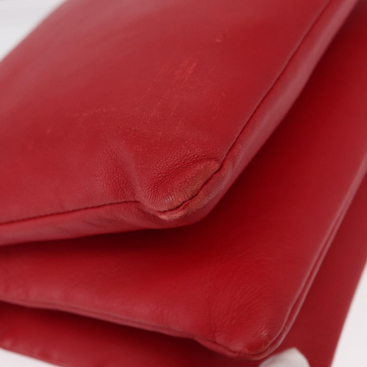 Celine Trio Crossbody Bag Leather Red Leather Shoulder Bag Bag (Pre-Owned)