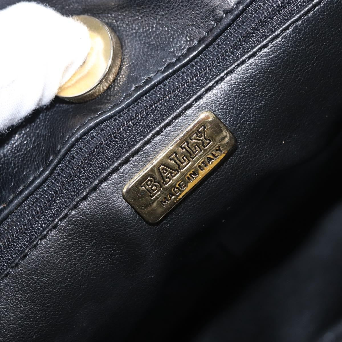 Bally Vintage Chain Shoulder Bag Quilted Leather Black Leather Shoulder Bag Bag (Pre-Owned)
