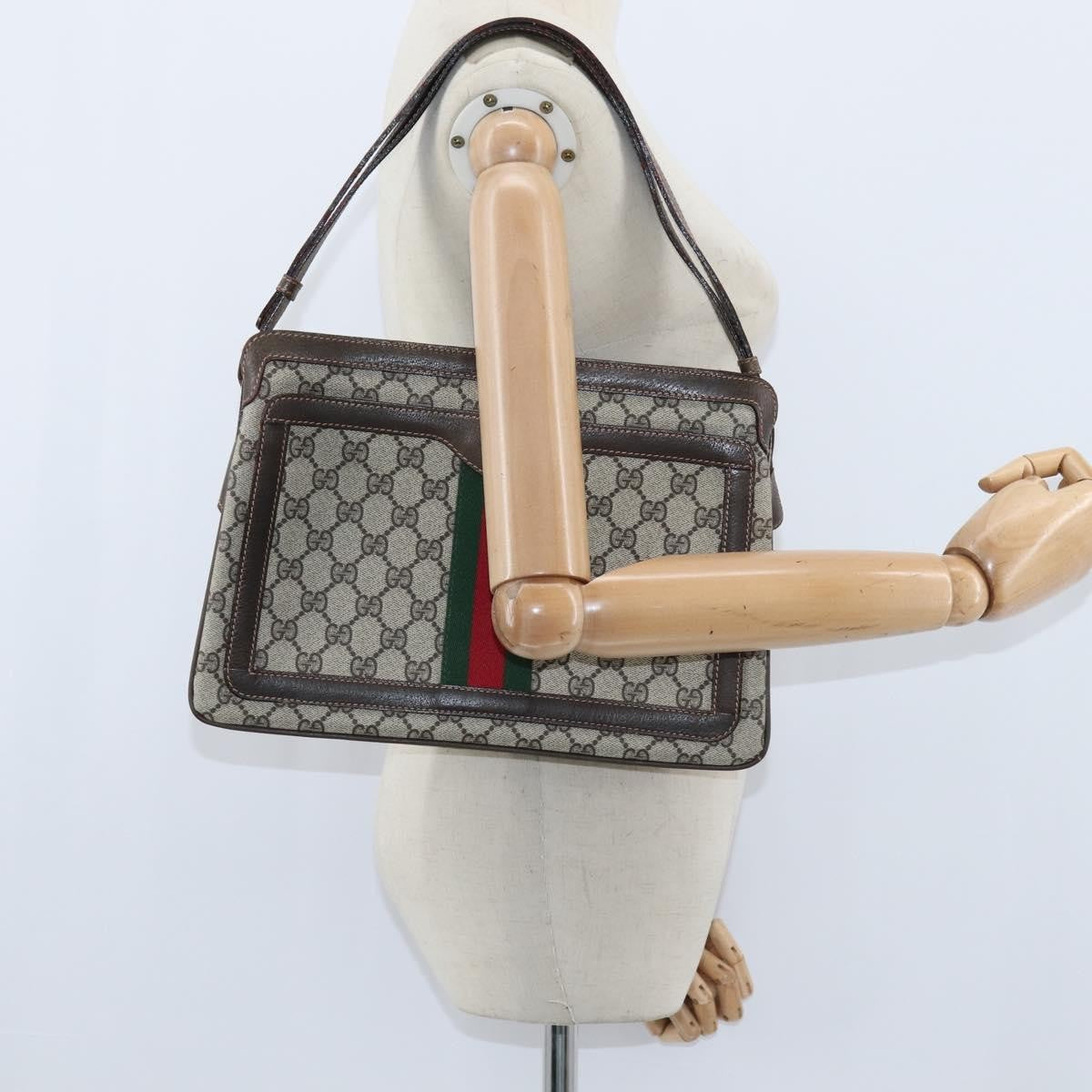 Gucci Ophidia Zip Shoulder Bag Gg Coated Canvas Beige Canvas Shoulder Bag Bag (Pre-Owned)