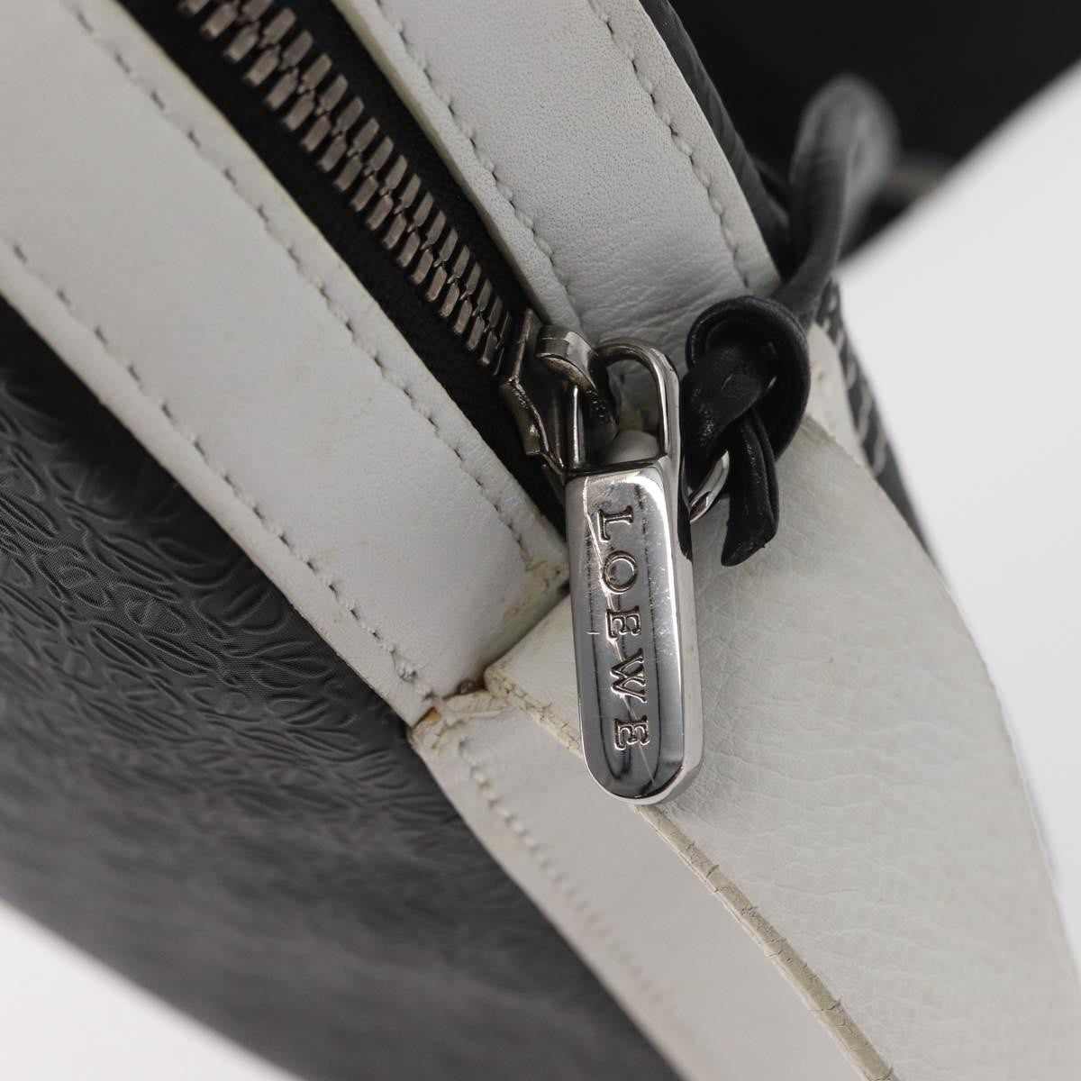 Loewe Anagram Shoulder Bag Leather Black Leather Shoulder Bag Bag (Pre-Owned)