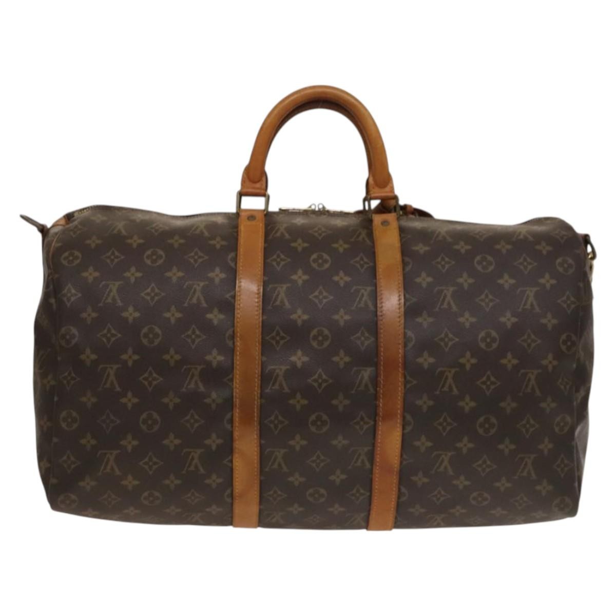 Louis Vuitton Keepall Bandouliere Bag Monogram Canvas Brown Canvas Travel Bag Bag (Pre-Owned)