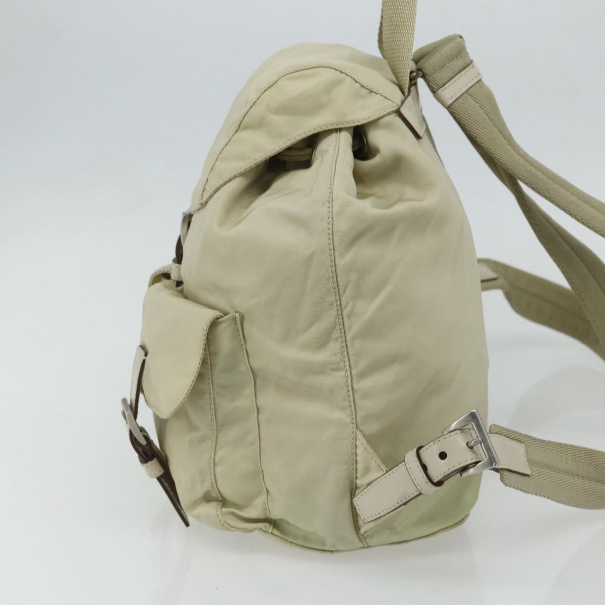 Prada Sac À Dos Re-Nylon Nylon Beige Nylon Backpack Bag (Pre-Owned)