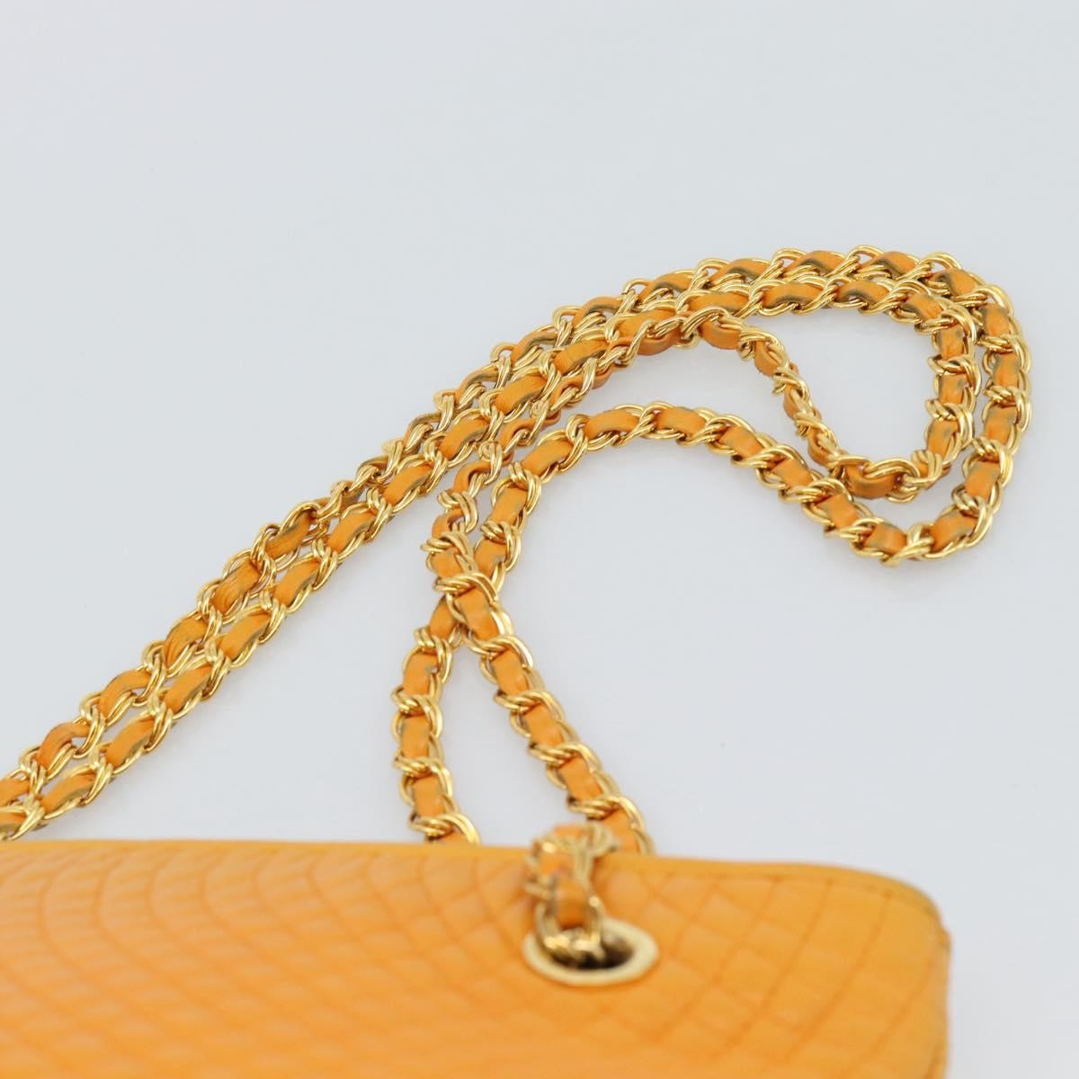 Bally Vintage Shoulder Bag Quilted Leather Orange Leather Shoulder Bag Bag (Pre-Owned)