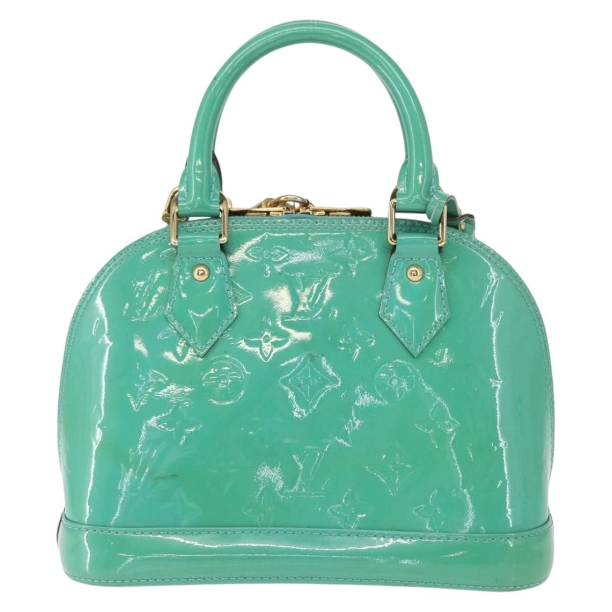 Louis Vuitton Alma Handbag Monogram Vernis Blue Patent_Leather Handbag (Pre-Owned)