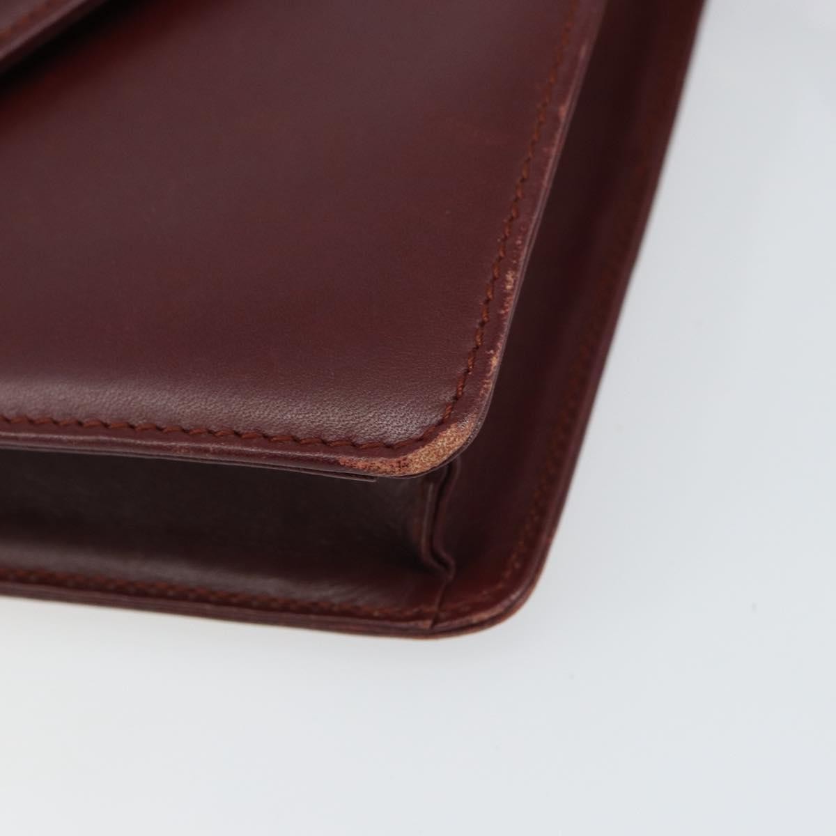 Cartier Must De Cartier Shoulder Bag Leather Burgundy Leather Shoulder Bag Bag (Pre-Owned)