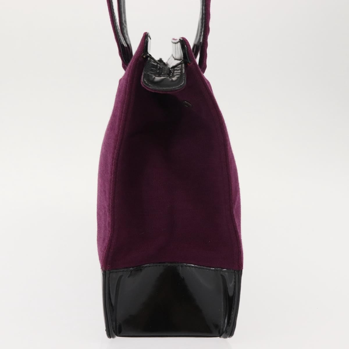 Chanel Vintage Logo Tote Cotton Purple Cotton Tote Bag Bag (Pre-Owned)