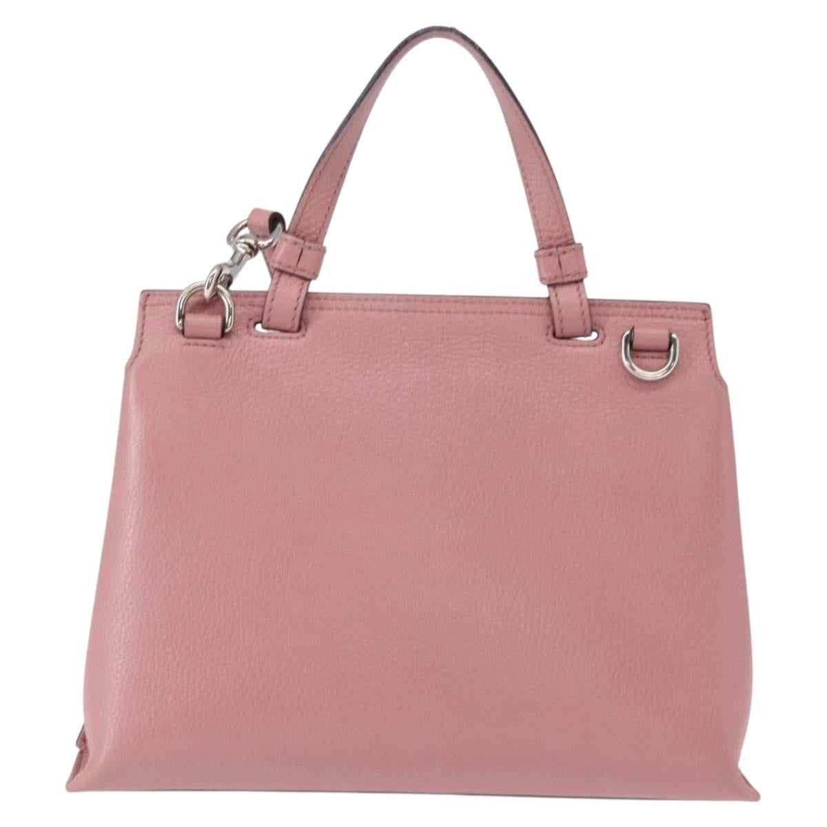 Gucci Bamboo Daily Top Handle Bag Leather Pink Leather Handbag (Pre-Owned)
