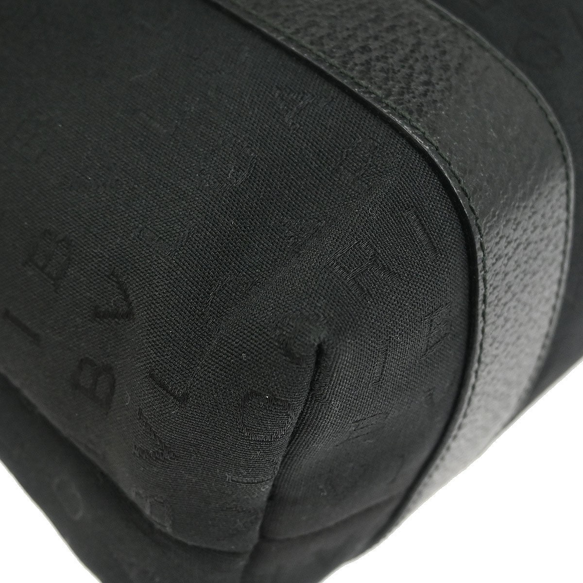 Bvlgari Logomania Tote Bag Canvas Black Canvas Tote Bag Bag (Pre-Owned)