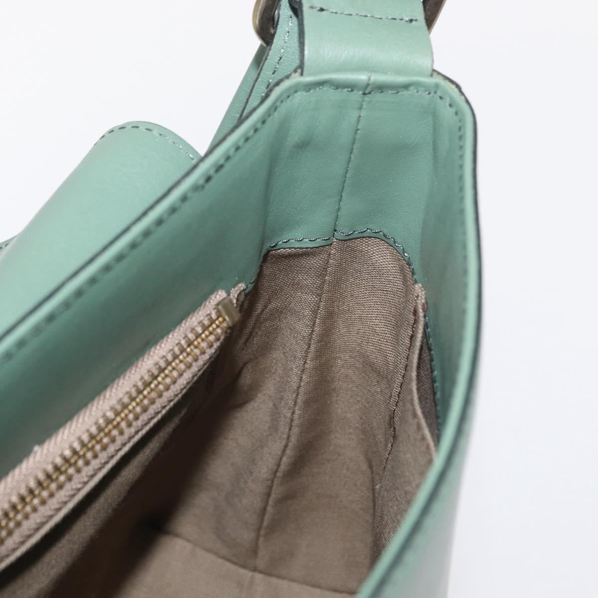 Chloe Vintage Flap Shoulder Bag Leather Green Leather Shoulder Bag Bag (Pre-Owned)
