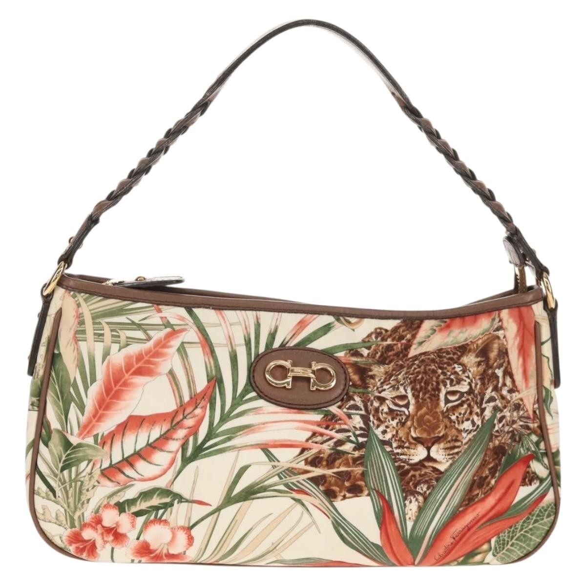 Salvatore Ferragamo Gancini Shoulder Bag Nylon Multicolour Nylon Shoulder Bag Bag (Pre-Owned)
