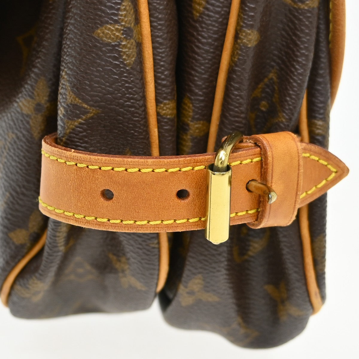 Louis Vuitton Saumur Handbag Monogram Canvas Brown Canvas Shoulder Bag Bag (Pre-Owned)