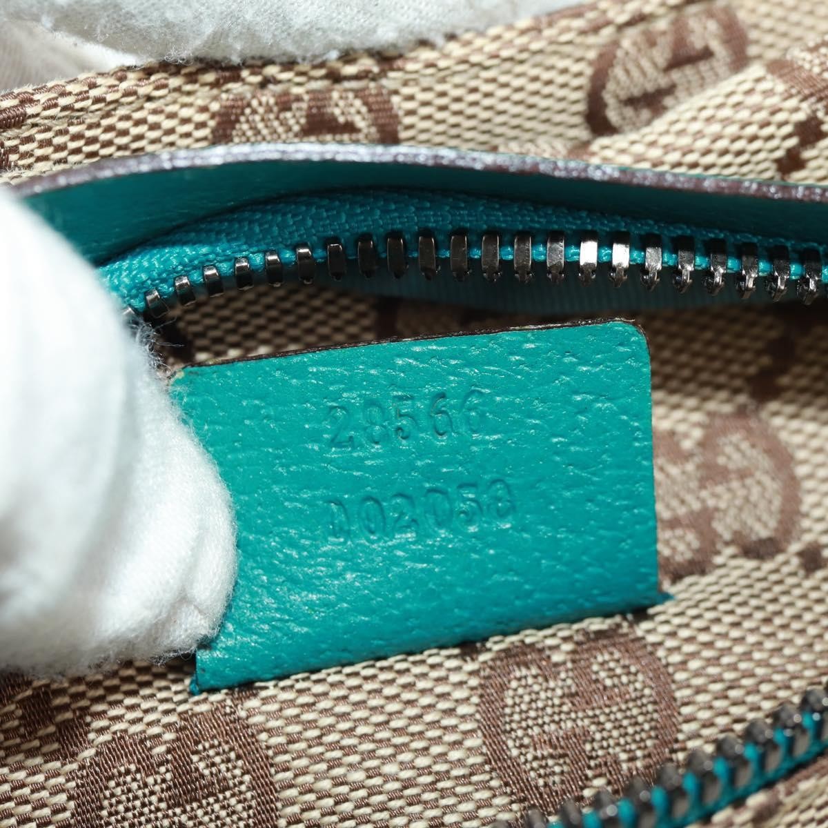 Gucci Vintage Double Belt Bag Gg Canvas With Leather Beige Canvas Shoulder Bag Bag (Pre-Owned)