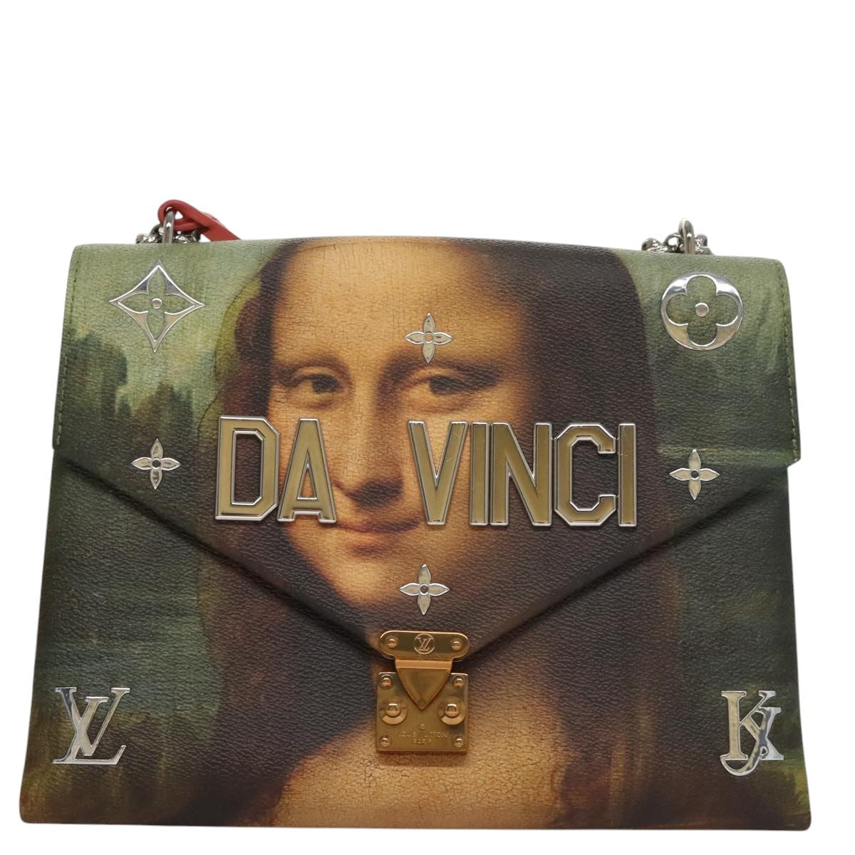 Louis Vuitton Chain Shoulder Bag Limited Edition Jeff Koons Da Vinci Print Canvas Multicolour Canvas Shoulder Bag Bag (Pre-Owned)