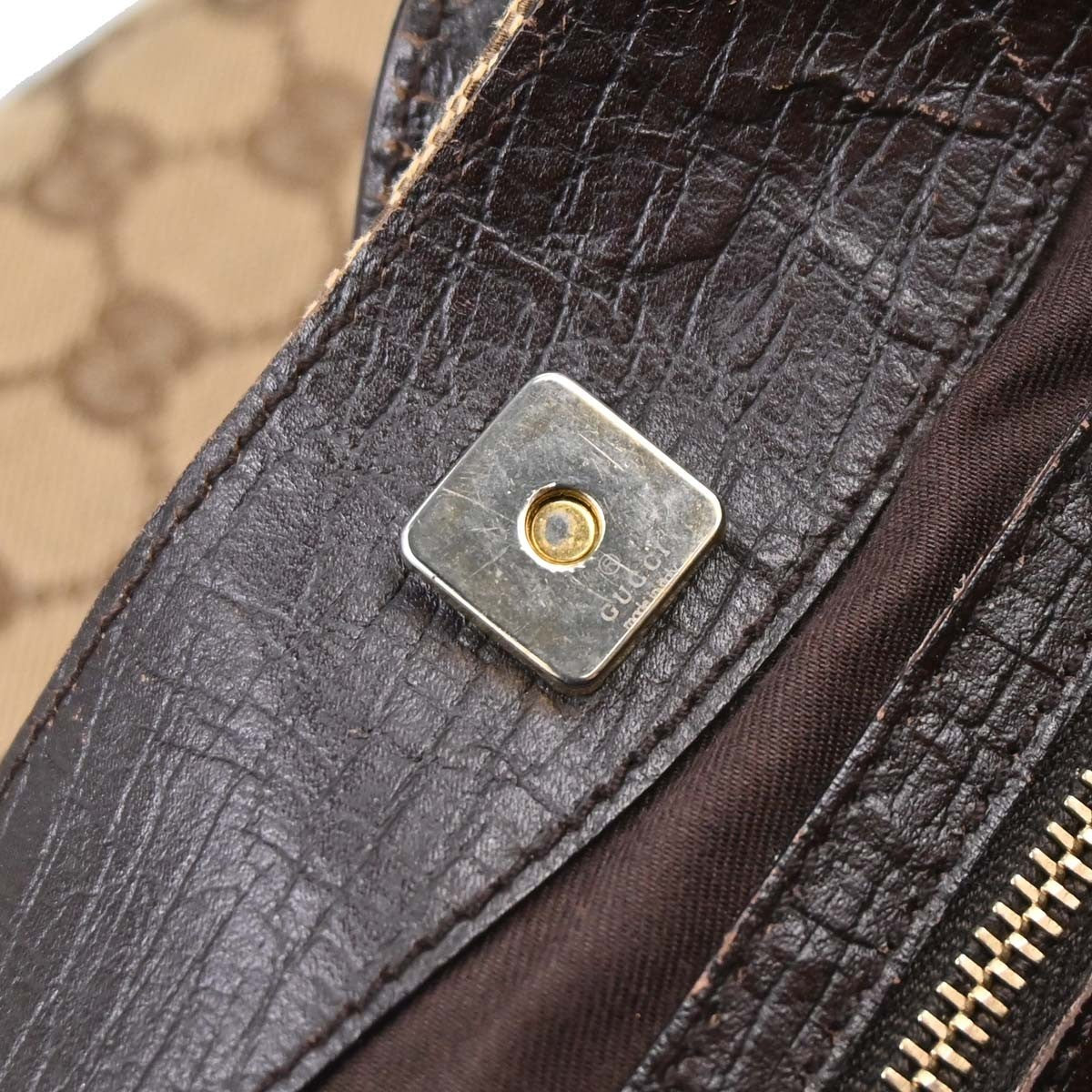 Gucci Vintage Horsebit Shoulder Bag Canvas Brown Canvas Shoulder Bag Bag (Pre-Owned)