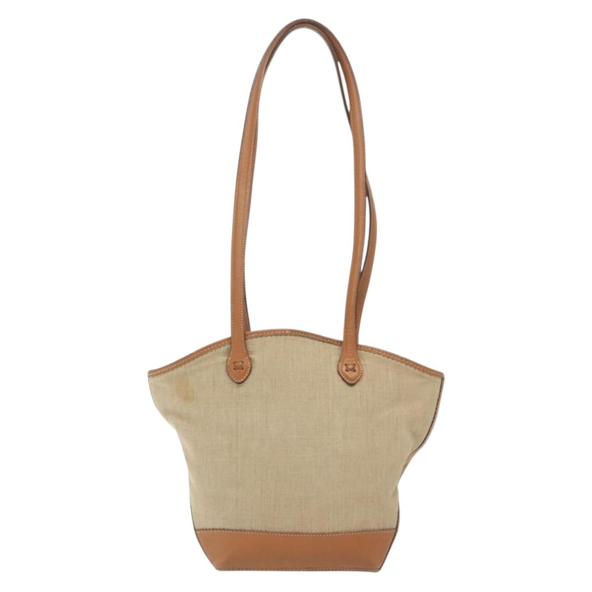 Loewe Vintage Shoulder Bag Canvas Beige Canvas Shoulder Bag Bag (Pre-Owned)