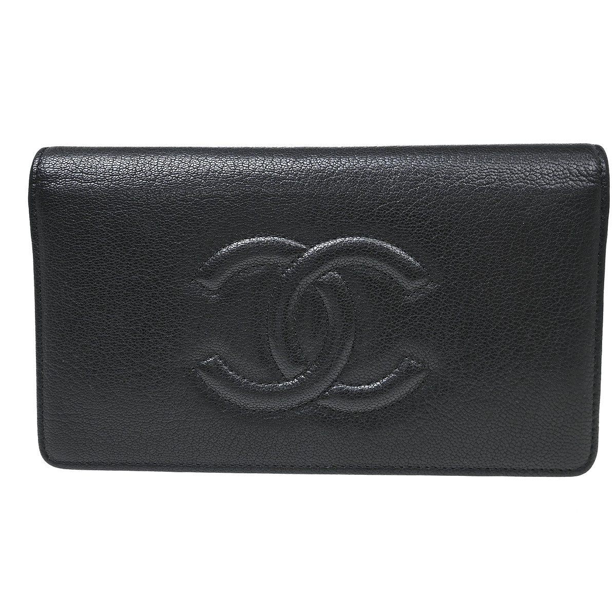 Chanel Timeless Cc French Wallet Caviar Black Calfskin Wallets Accessory (Pre-Owned)