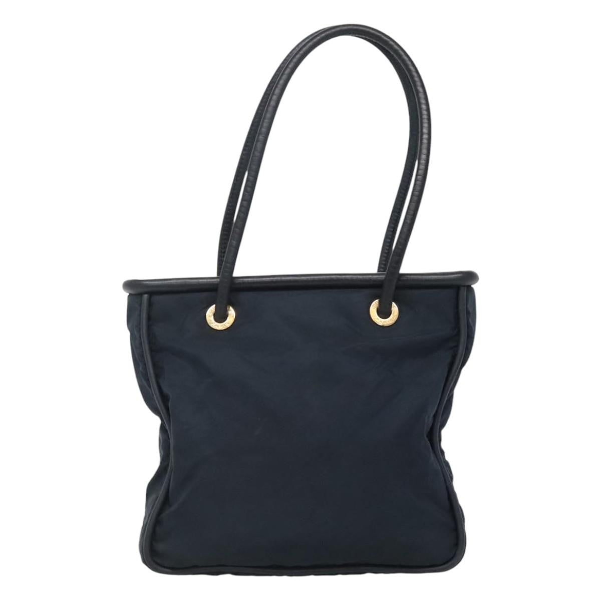 Celine Circle Logo Handbag Nylon Navy Nylon Tote Bag Bag (Pre-Owned)