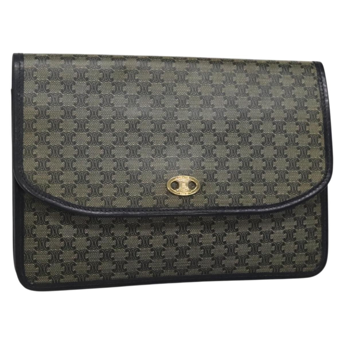 Celine Clutch Bag Canvas Navy Canvas Clutche & Pouche Bag (Pre-Owned)