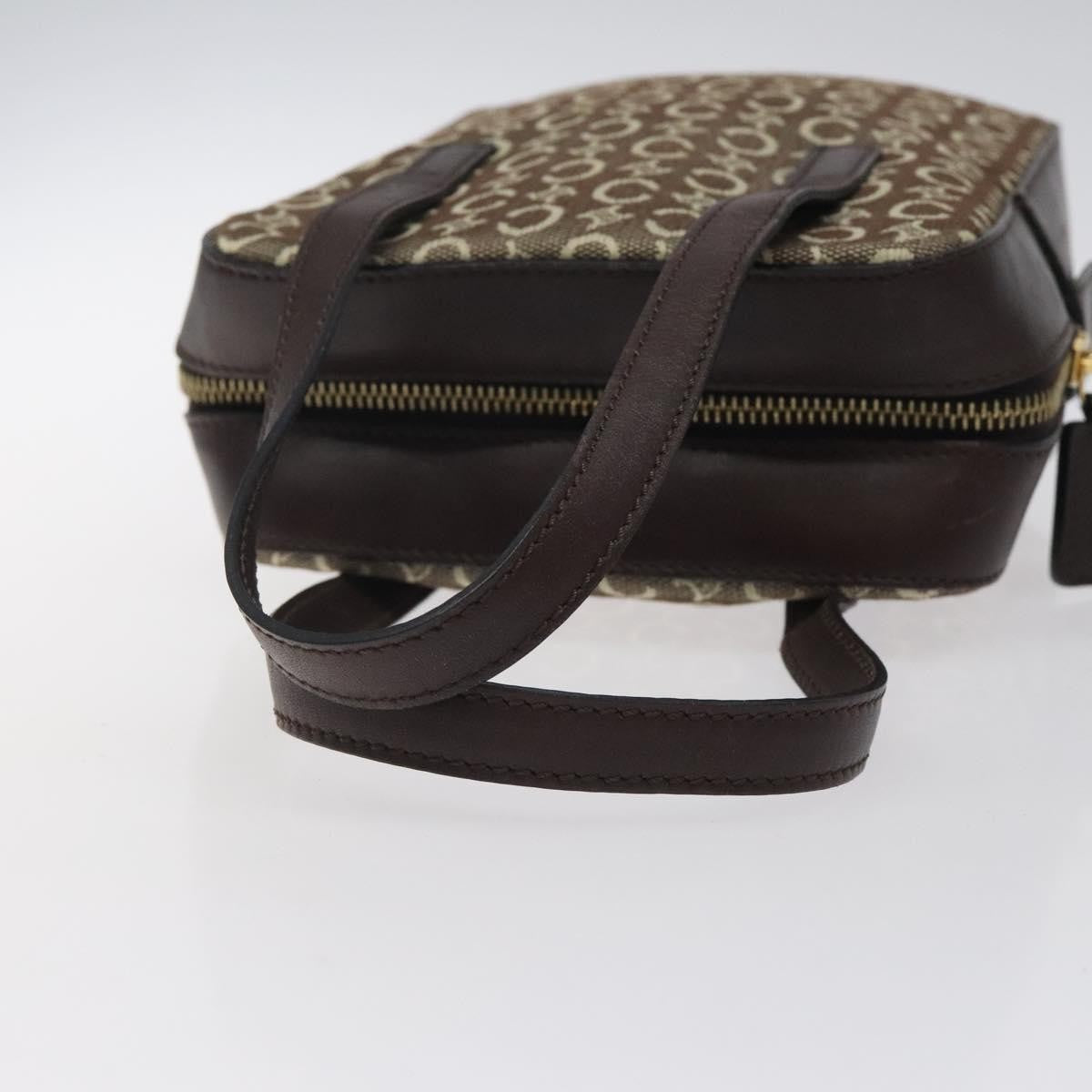 Celine C Macadam Handbag Canvas Gray Canvas Handbag (Pre-Owned)