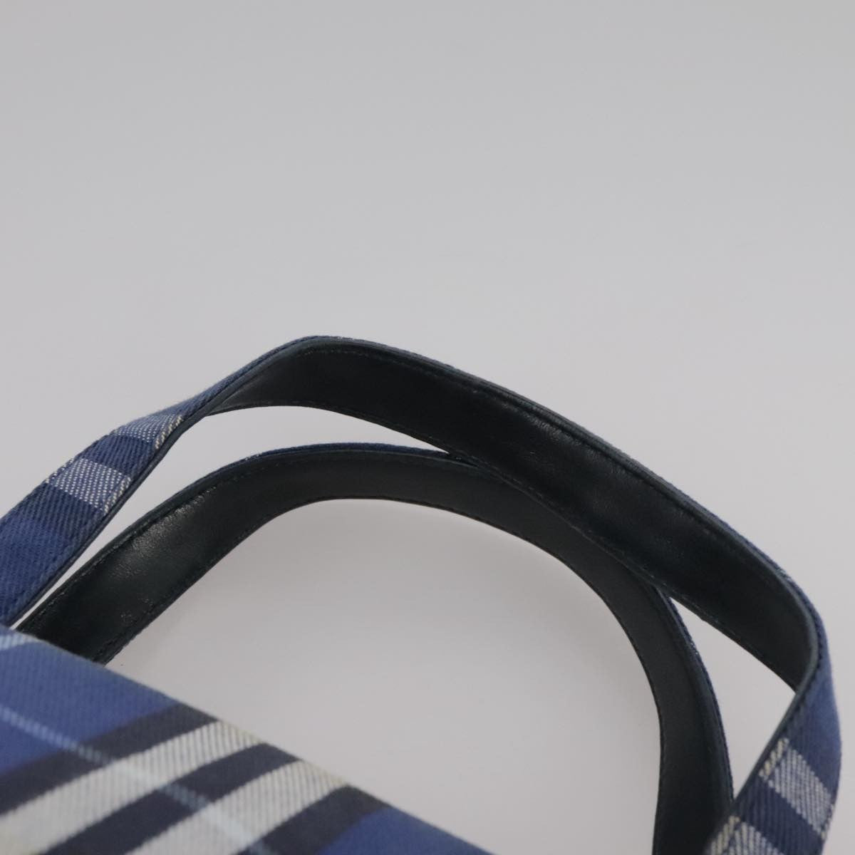 Burberry Nova Check Tote Canvas Check Pattern Blue Canvas Tote Bag Bag (Pre-Owned)