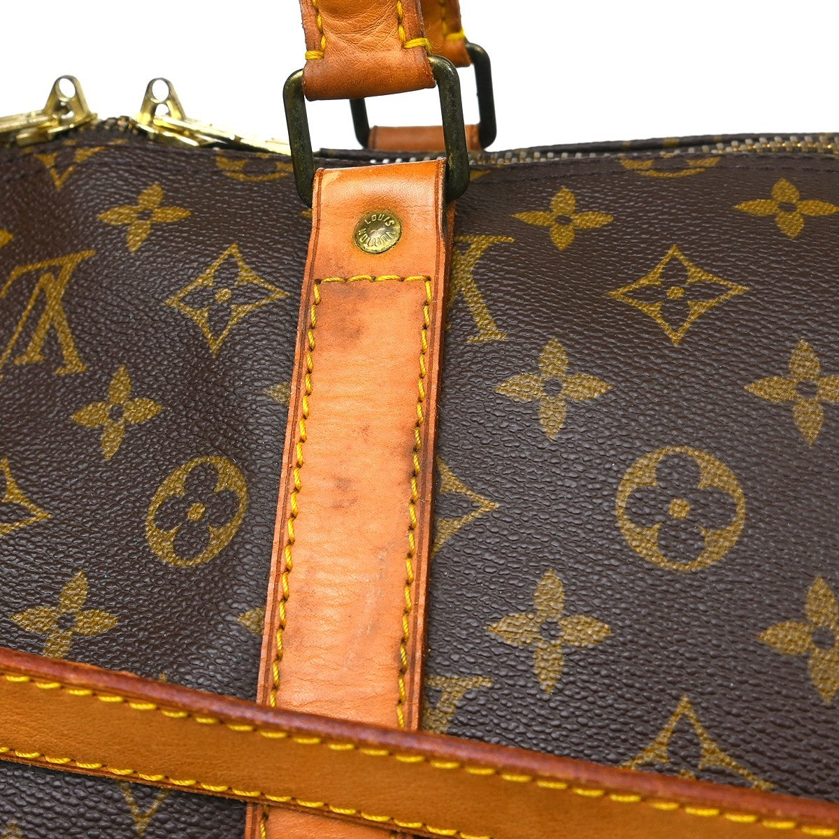 Louis Vuitton Keepall Bandouliere Bag Monogram Canvas Brown Canvas Travel Bag Bag (Pre-Owned)