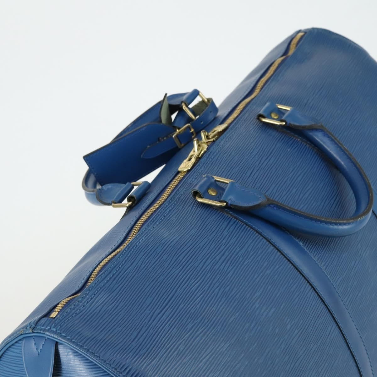 Louis Vuitton Keepall Bag Epi Leather Blue Leather Travel Bag Bag (Pre-Owned)