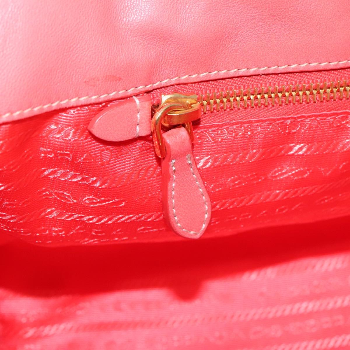 Prada Bow Tote Tessuto Orange Nylon Handbag (Pre-Owned)