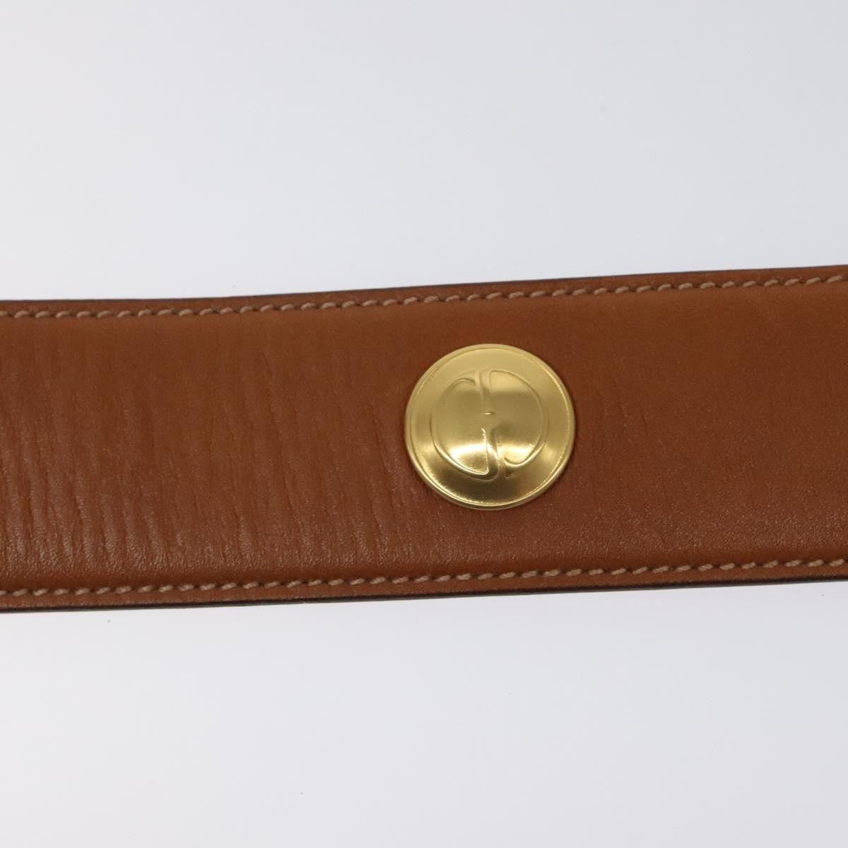 Gucci Round Buckle Belt Leather Brown Leather Belts Accessory (Pre-Owned)