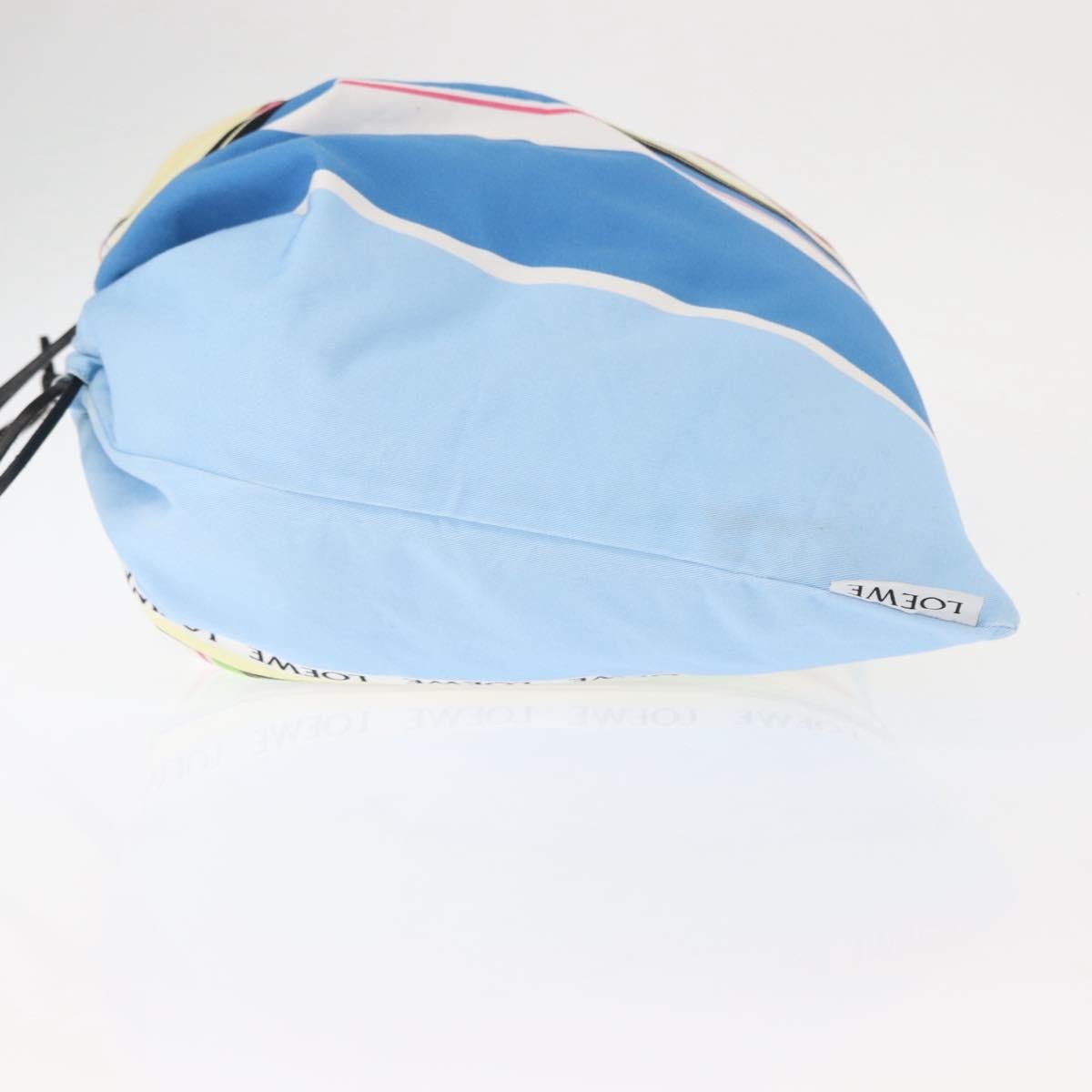 Loewe Drawstring Pouch Printed Canvas Blue Canvas Bag (Pre-Owned)