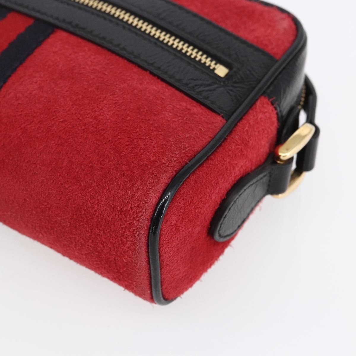 Gucci Ophidia Shoulder Bag Suede Red Suede Shoulder Bag Bag (Pre-Owned)
