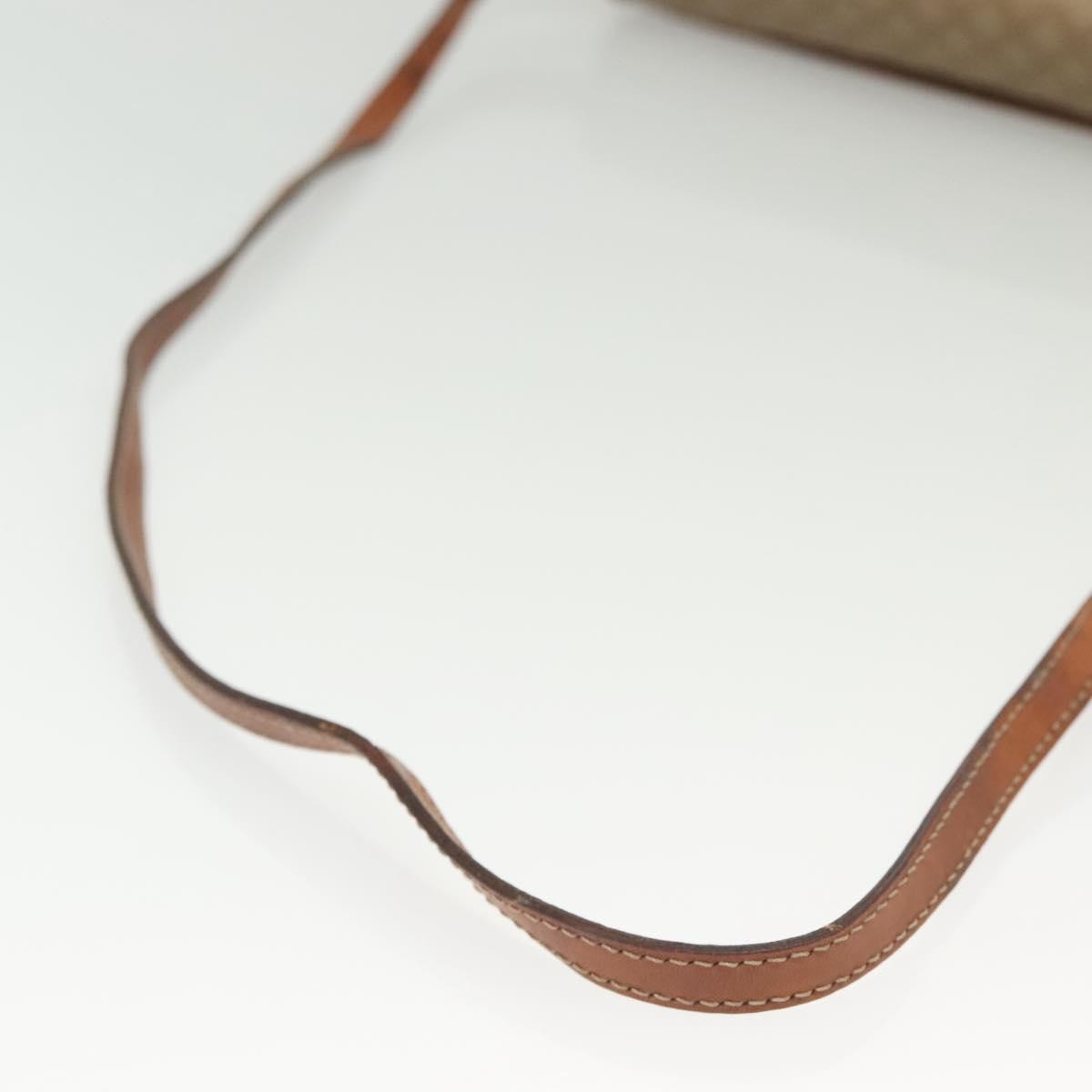 Celine Vintage Macadam Shoulder Bag Canvas And Leather Beige Canvas Bag (Pre-Owned)